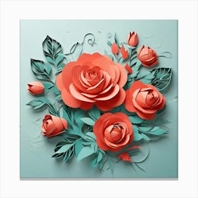 Minimalist, Flower of Roses 1 Canvas Print