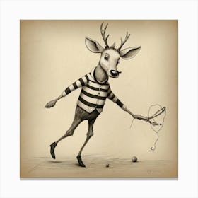 Deer With A Ball Canvas Print