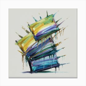 A group of paintings falling on top of each other Canvas Print