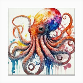Octopus Watercolor Art Canvas Print