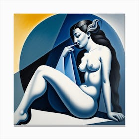 Nude blue 1 Canvas Print
