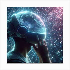 Futuristic Man With Headphones Canvas Print