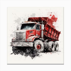 Red Dump Truck 1 Canvas Print