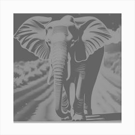 Elephant Walking Down The Road, 1261 Canvas Print