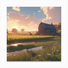 Sunset In The Countryside Canvas Print