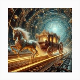 Unicorn In A Tunnel Canvas Print