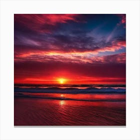 Sunset On The Beach 377 Canvas Print