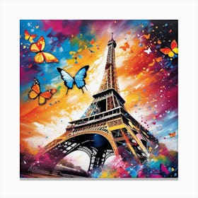 Paris With Butterflies 143 Canvas Print