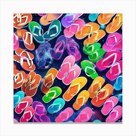 Colorful Flip Flop togetherness Canvas Print