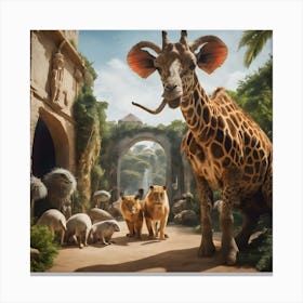 Surreal Zoo Inspired By Dali 2 Canvas Print
