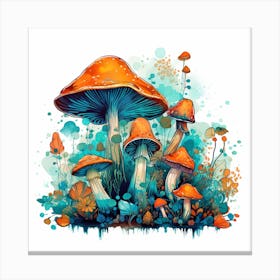 Mushrooms And Flowers 10 Canvas Print