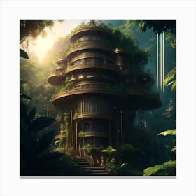 Research Facility Amidst The Jungle Canvas Print