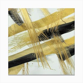 Gold And Black Abstract Painting Canvas Print