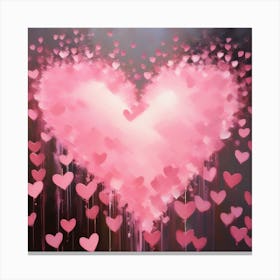 Pink hearts Canvas Print