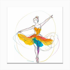 Dancing in Color The Ballet of Light Ballerina III Canvas Print