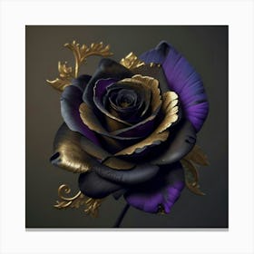 Black and hold rose Canvas Print