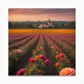 Field Of Roses Canvas Print