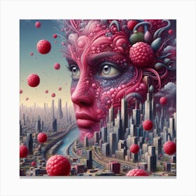 'Raspberry City' Canvas Print