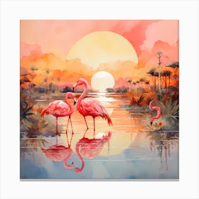 Avian Ballet: Brushstrokes of Tranquility Canvas Print