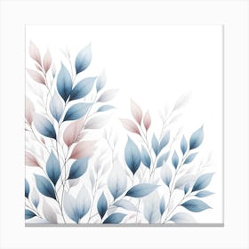 Watercolor Leaves On A White Background 4 Canvas Print