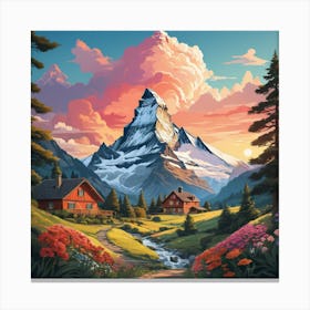 Switzerland At Sunset Canvas Print