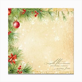 Festive Christmas Journal Open To A Page Where Warm Holiday Memories Are Expressed Through Calligrap Canvas Print