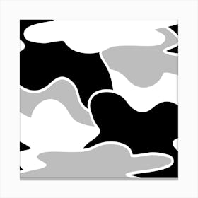 Black And White Camouflage Canvas Print