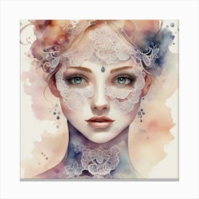 Watercolor Of A Woman 39 Canvas Print