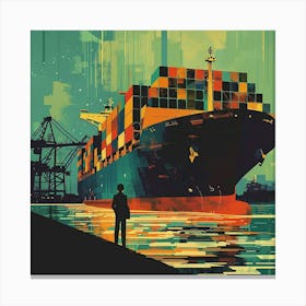 Ship In The Harbor 1 Canvas Print