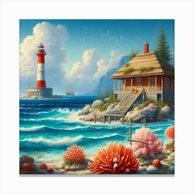 House On The Beach Canvas Print