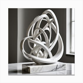 White Marble Sculpture 3 Canvas Print