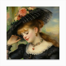 Lady In Black Canvas Print