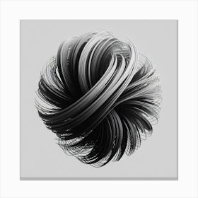Abstract Black And White Sphere Canvas Print