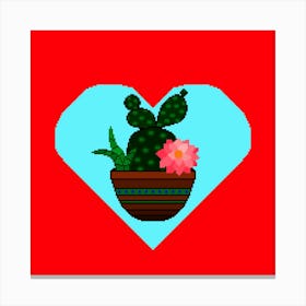 Cactus Heart Canvas Print