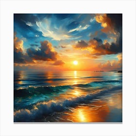 Sunset On The Beach 24 Canvas Print