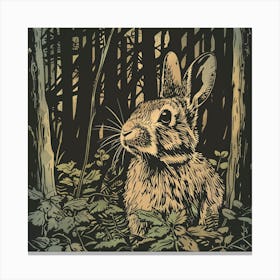 Rabbit In The Woods 2 Canvas Print