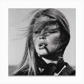 Brigitte Bardot Smoking 1 Canvas Print