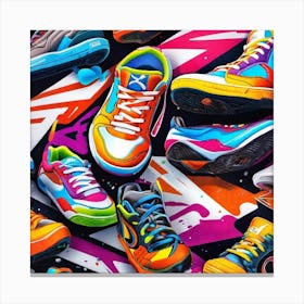 Colorful Sneakers Canvas Print