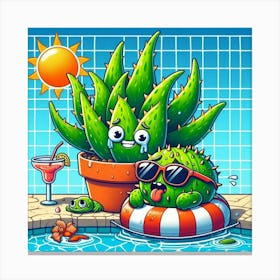 Cactus In The Pool 2 Toile