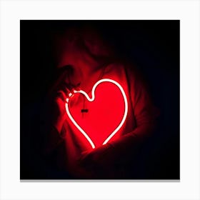 Neon Heart Canvas Print