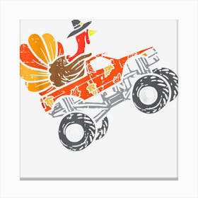 Thanksgiving Turkey Riding Monster Truck Boys Kids Toddlers Canvas Print