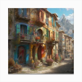 Street In The Mountains Canvas Print