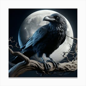 Raven In The Moonlight Canvas Print