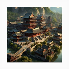 Chinese Village 10 Canvas Print