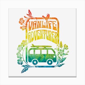 Vanlife Rainbow hippy vibes Canvas Print