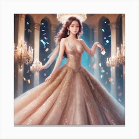 Beautiful Girl In A Wedding Dress Canvas Print