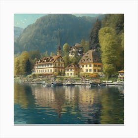 On Lake Attersee, Gustav Klimt 4 Canvas Print