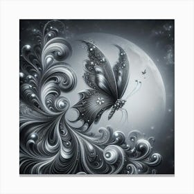 Butterfly On The Moon 1 Canvas Print