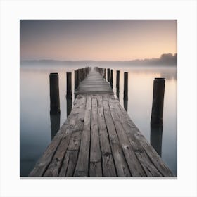 967451 A Wooden Pier At Misty Dawn In A Still Sea Xl 1024 V1 0 1 Canvas Print