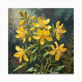 Wild Senna Wildflower Vintage Botanical Art Print Canvas Print